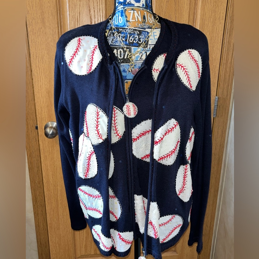 Baseball Theme - BEREK Cardigan & Vest Size L NWT